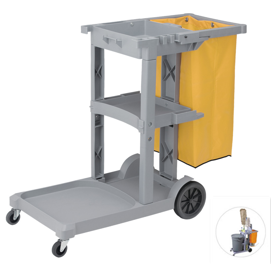 Janitor's Cart,No Cover-Gray