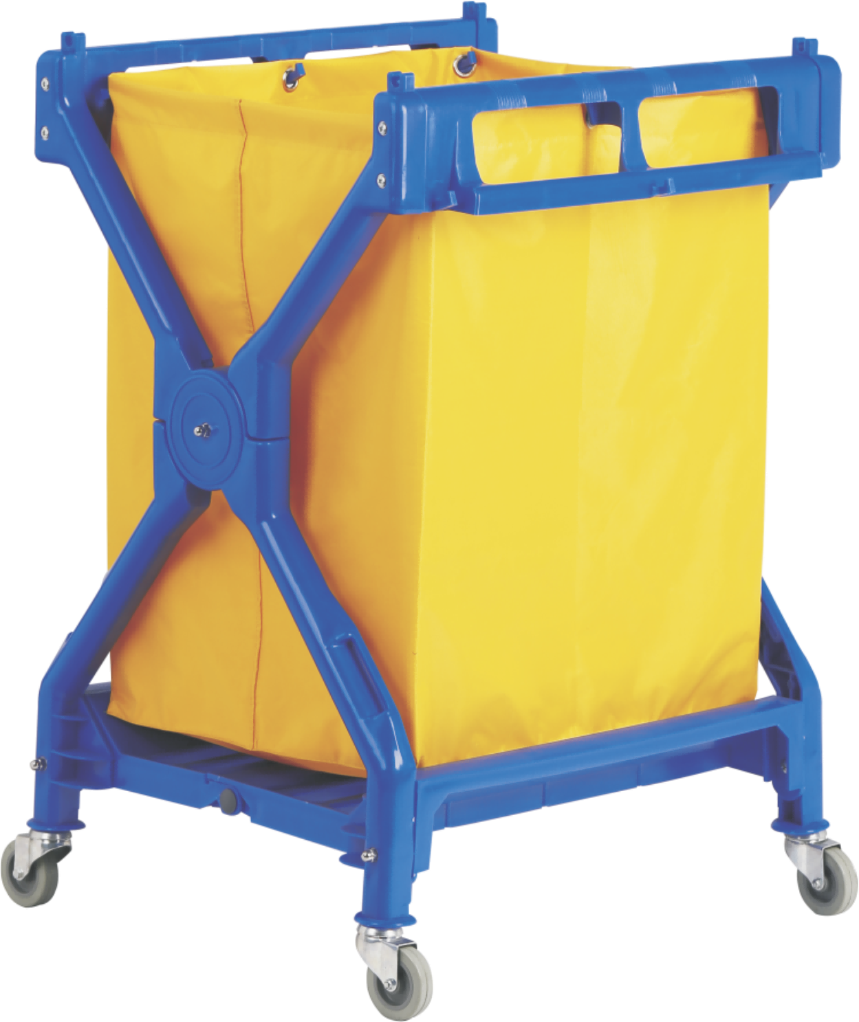 Plastic X- Frame Cart-Yellow&Blue