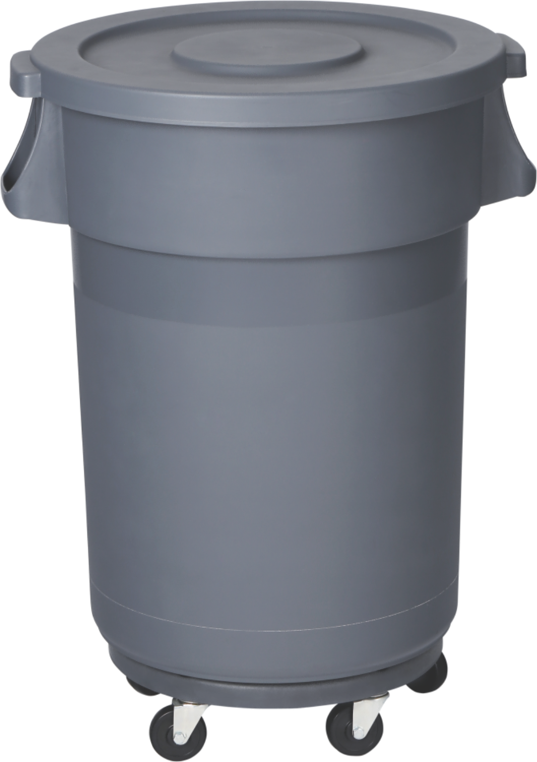 120L Trash Can With Cover & Dolly-Gray